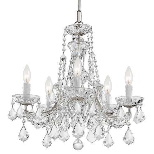 Maria Theresa Five Light Mini Chandelier in Polished Chrome (60|4476-CH-CL-SAQ)