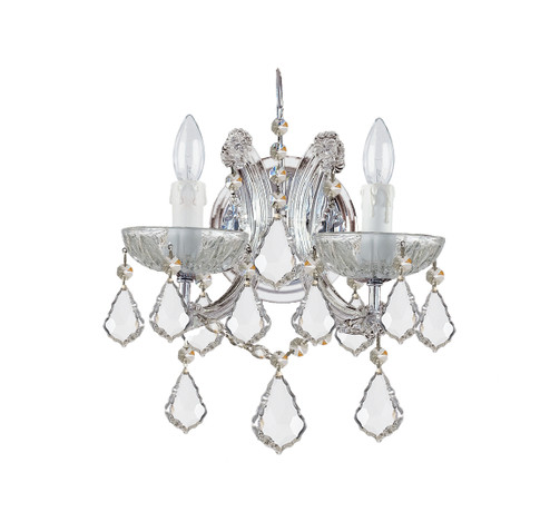 Maria Theresa Two Light Wall Sconce in Polished Chrome (60|4472-CH-CL-SAQ)