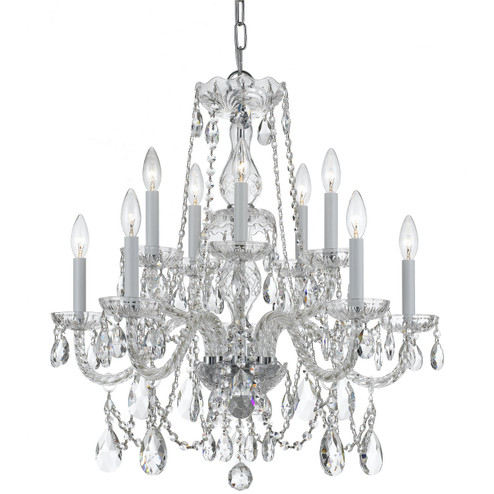 Traditional Crystal Ten Light Chandelier in Polished Chrome (60|1130-CH-CL-SAQ)
