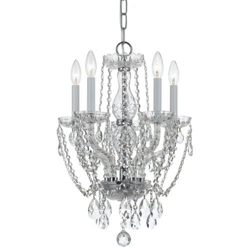 Traditional Crystal Five Light Mini Chandelier in Polished Chrome (60|1129-CH-CL-MWP)