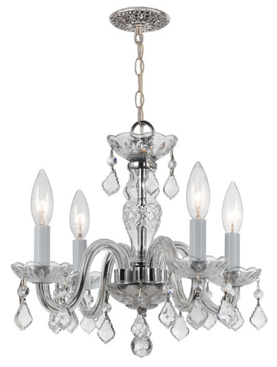 Traditional Crystal Four Light Mini Chandelier in Polished Chrome (60|1064-CH-CL-S)