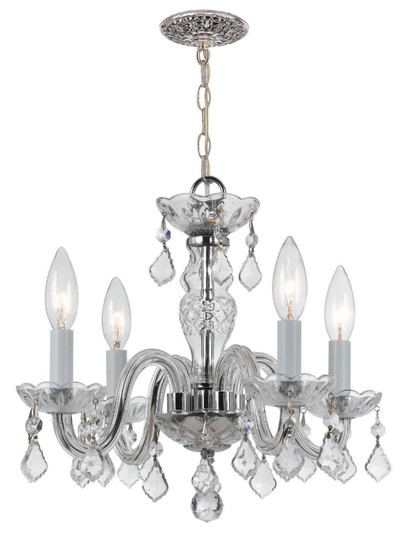 Traditional Crystal Four Light Mini Chandelier in Polished Chrome (60|1064-CH-CL-I)