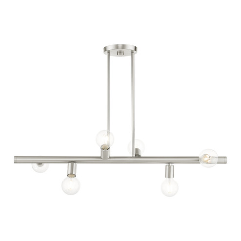 Bannister Six Light Linear Chandelier in Brushed Nickel (107|45866-91)