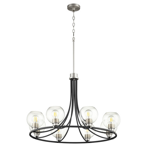 Clarion Eight Light Chandelier in Textured Black w/ Satin Nickel (19|672-8-6965)