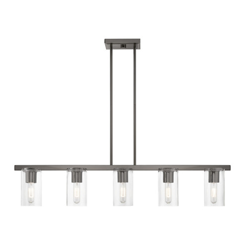 Clarion Five Light Linear Chandelier in Black Chrome (107|49275-46)