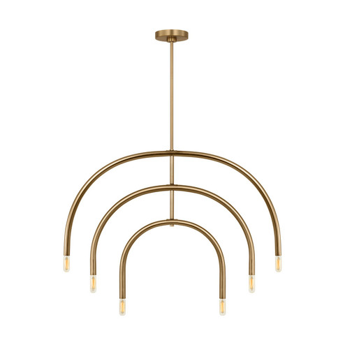 Hadden Six Light Chandelier in Satin Brass (454|DJC1126SB)