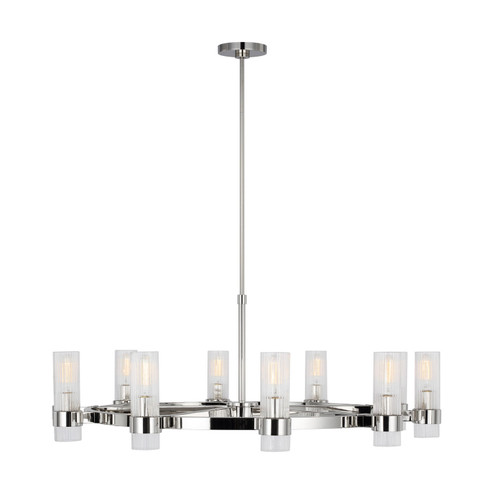 Geneva Eight Light Chandelier in Polished Nickel (454|CC16810PN) Geneva Eight Light Chandelier in Polished Nickel (454|CC16810PN)