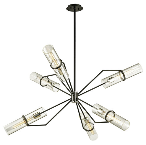 Raef Six Light Chandelier in Textured Black & Polish Nickel (67|F6328-TBK/PN)