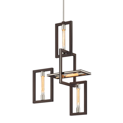Enigma Four Light Chandelier in Textured Bronze (67|F6184-TBZ/SS) Enigma Four Light Chandelier in Textured Bronze (67|F6184-TBZ/SS)