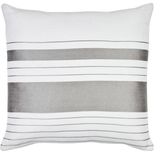 Strathmere Pillow in Cool Grey/ White Stripes (443|PWFLX1026)