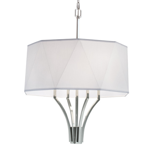 Diamond Four Light Chandelier in Polished Nickel With White Shade (185|8292-PN-WS)