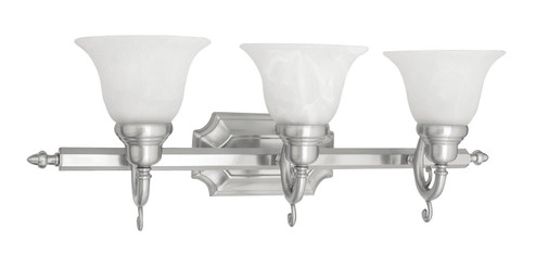 French Regency Three Light Bath Vanity in Brushed Nickel (107|1283-91)