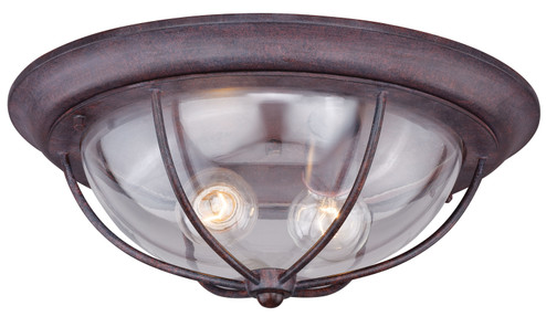 Dockside Two Light Outdoor Flush Mount in Weathered Patina (63|T0220)
