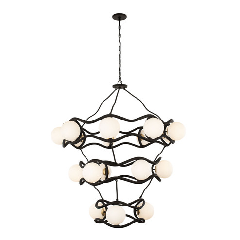 Black Betty 18 Light Chandelier in Carbon/French Gold (137|374C18CBFG)