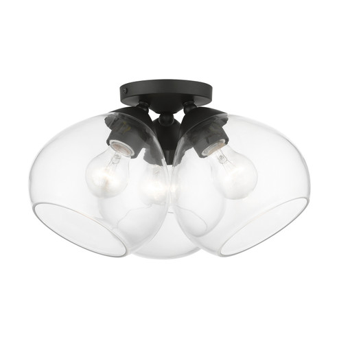 Catania Three Light Semi-Flush Mount in Black (107|46502-04)