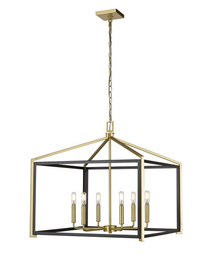 Downtown Urban LED Chandelier in Black Satin Brass (405|376-6CR-BSB-24)