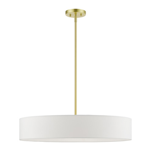 Venlo Five Light Pendant in Satin Brass w/Shiny White (107|46925-12)