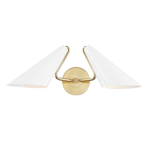 Talia Two Light Wall Sconce in Aged Brass/Dove Gray Combo (428|H399102-AGB/DG)