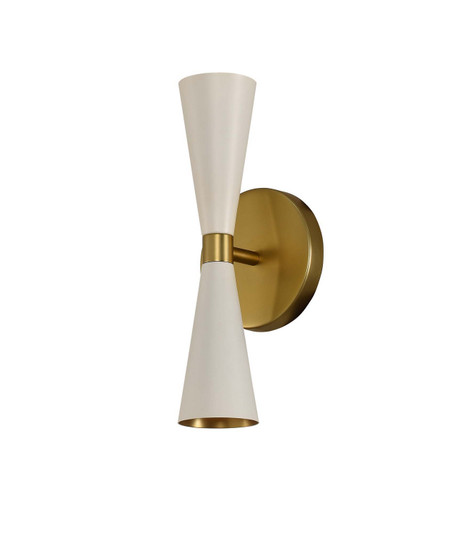 Milo LED Wall Sconce in White and Vintage Brass (33|310422WVB)