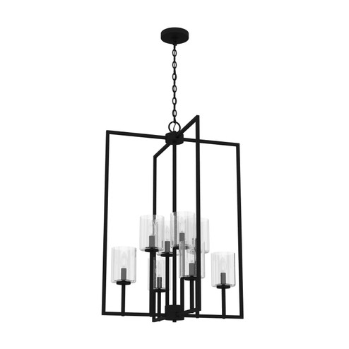 Kerrison Eight Light Foyer Pendant in Natural Black Iron (47|19542)