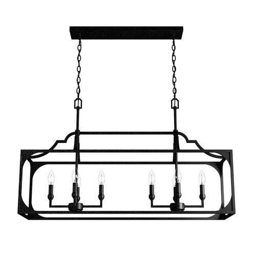 Highland Hill Eight Light Linear Chandelier in Rustic Iron (47|19289)