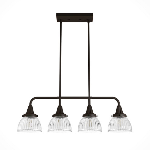 Cypress Grove Four Light Linear Chandelier in Onyx Bengal (47|19185)