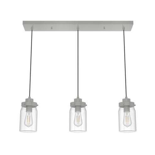 Devon Park Three Light Cluster Linear in Brushed Nickel (47|19156)