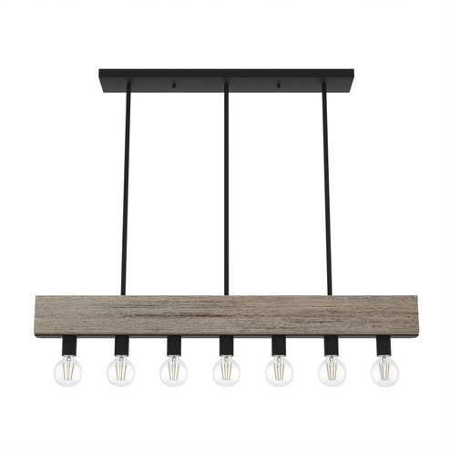 Donelson Seven Light Linear Chandelier in Rustic Iron (47|19058)