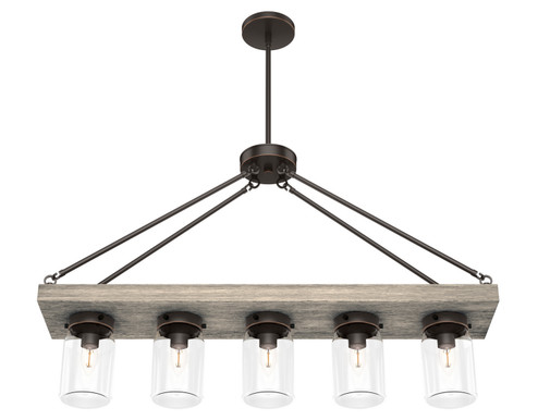 Devon Park Five Light Linear Chandelier in Onyx Bengal (47|19006)