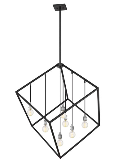 Vertical Seven Light Chandelier in Matte Black + Brushed Nickel (224|478P44-MB-BN) Vertical Seven Light Chandelier in Matte Black + Brushed Nickel (224|478P44-MB-BN)