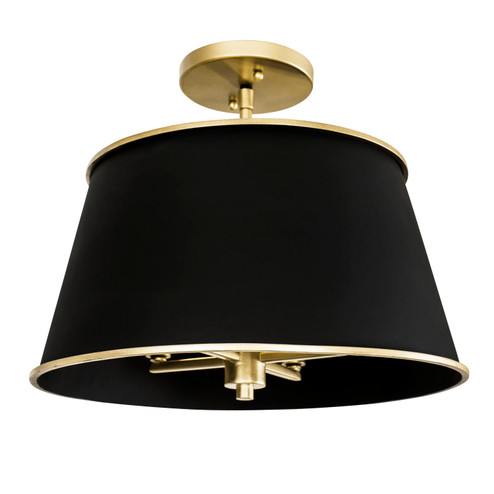 Coco Four Light Semi-Flush Mount in Matte Black/French Gold (137|364S04MBFG)