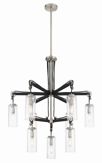 Pullman Junction Nine Light Chandelier in Coal w/Brushed Nickel (7|2899-691)