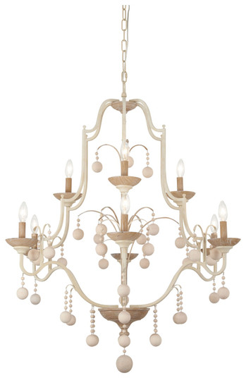 Colonial Charm Nine Light Chandelier in White Wash & Sun Dried Clay (7|2669-717)