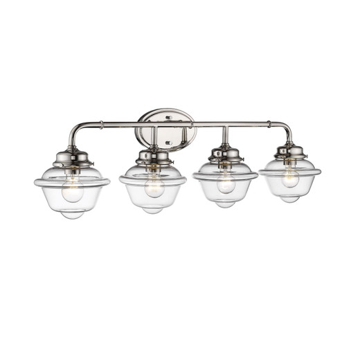 Neo-Industrial Four Light Vanity in Polished Nickel (59|3444-PN)