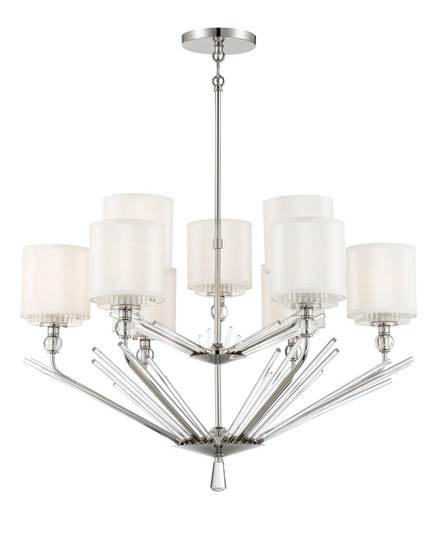 Sutton by Robin Baron Nine Lights Chandelier in Polished Nickel (29|N7389-613)