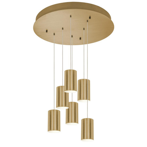 Tyke Six Light Pendant in Satin Brass (162|TYKP04MBSBRND6)