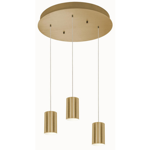 Tyke Three Light Pendant in Satin Brass (162|TYKP04MBSBRND3)