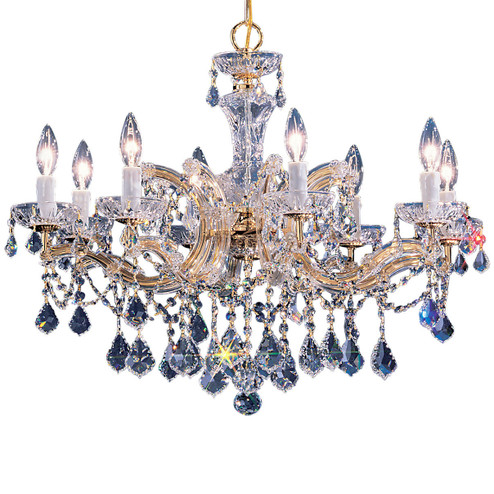Rialto Traditional Eight Light Chandelier in Gold Color Plated (92|8348 GP CP)