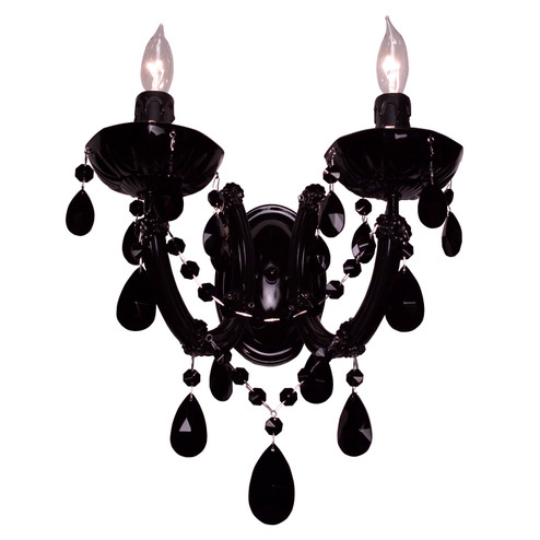 Rialto Traditional Two Light Wall Sconce in Black on Black (92|8342 BBLK CBK)