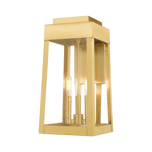 Oslo Three Light Outdoor Wall Lantern in Satin Brass (107|20855-12)
