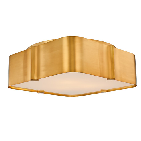 Lotus Three Light Flush Mount in Winter Brass (33|516343WB)