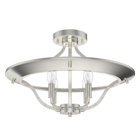 Perch Point Four Light Semi Flush Mount in Brushed Nickel (47|19423)
