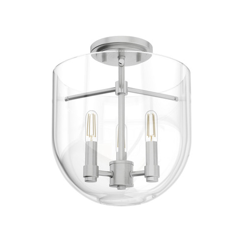 Sacha Three Light Flush Mount in Brushed Nickel (47|19321)