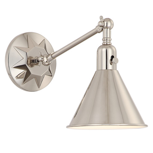 Morgan One Light Wall Sconce in Polished Nickel (60|MOR-8800-PN)