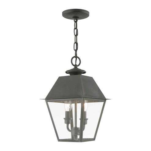 Wentworth Two Light Outdoor Pendant in Charcoal (107|27217-61)