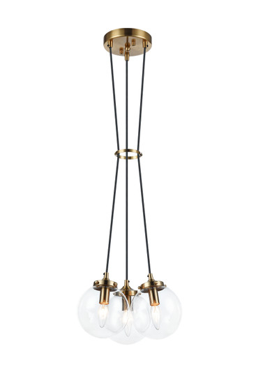 The Bougie Three Light Pendant in Aged Gold Brass (423|C63003AGCL)