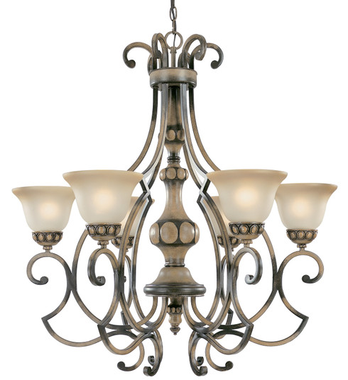 Westchester Six Light Chandelier in Honey Rubbed Walnut (92|92716 HRW)