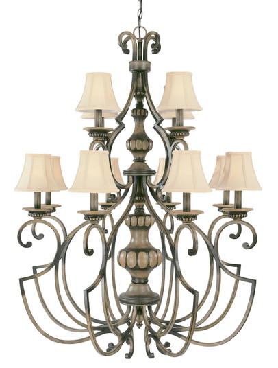 Westchester 12 Light Chandelier in Honey Rubbed Walnut (92|92709 HRW)