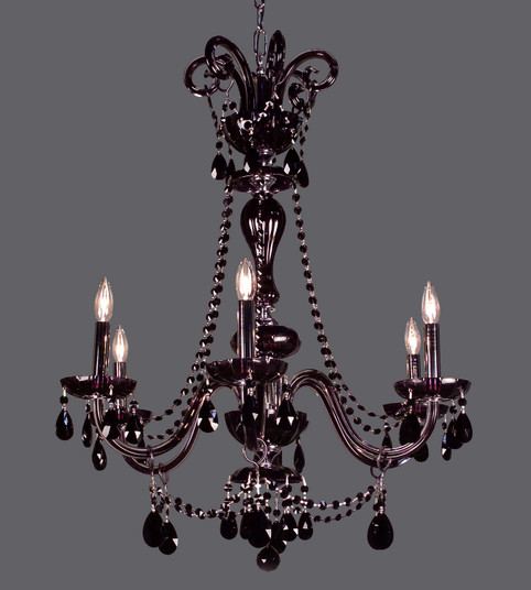 Monte Carlo Elite Six Light Chandelier in Black (92|82016 CBK)