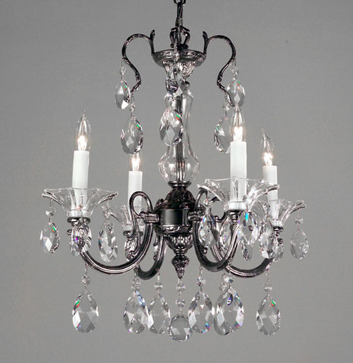 Via Lombardi Four Light Mini Chandelier in Silverstone (92|57054 SS CP)